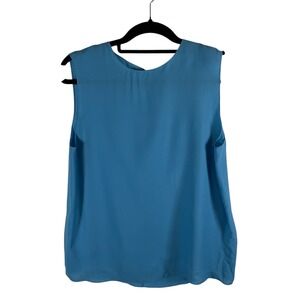 Theory Womens Continuous Shell Neon Blue Silk Sleeveless Top J0502533 L NEW